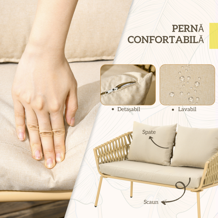  Set de Mobilier de Gradina cu 4 Piese cu Ratan din PE [5]