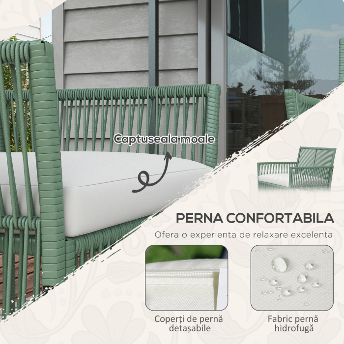  Set de Mobilier pentru Curte, Verde inchis [4]