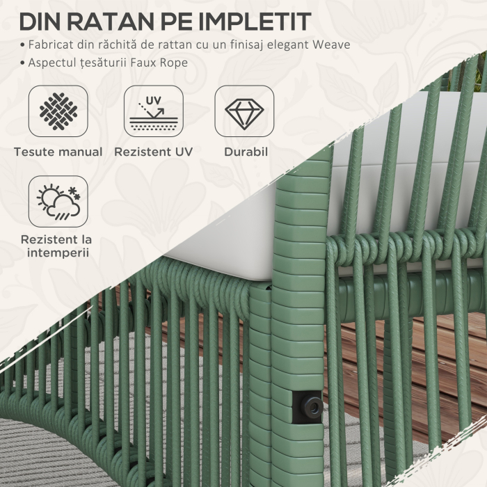  Set de Mobilier pentru Curte, Verde inchis [5]