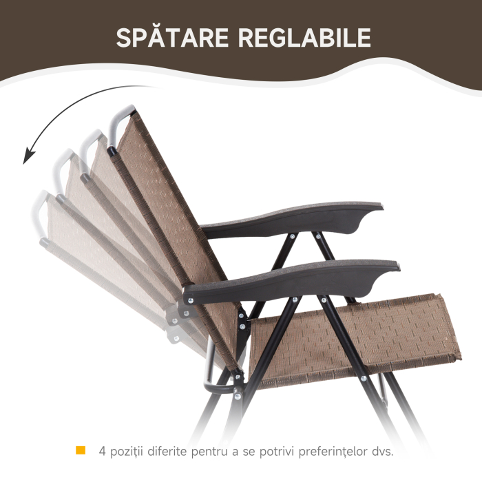  Set de mobilier pentru gradina cu masa din sticla securizata, maro [4]