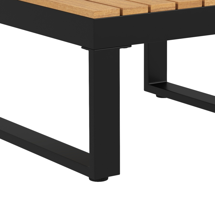  Set de Mobilier pentru Gradina din 4 Piese cu 2 Canapele Duble, Coltar si Masuta de Cafea, 124x61x71,5 cm, Gri [9]