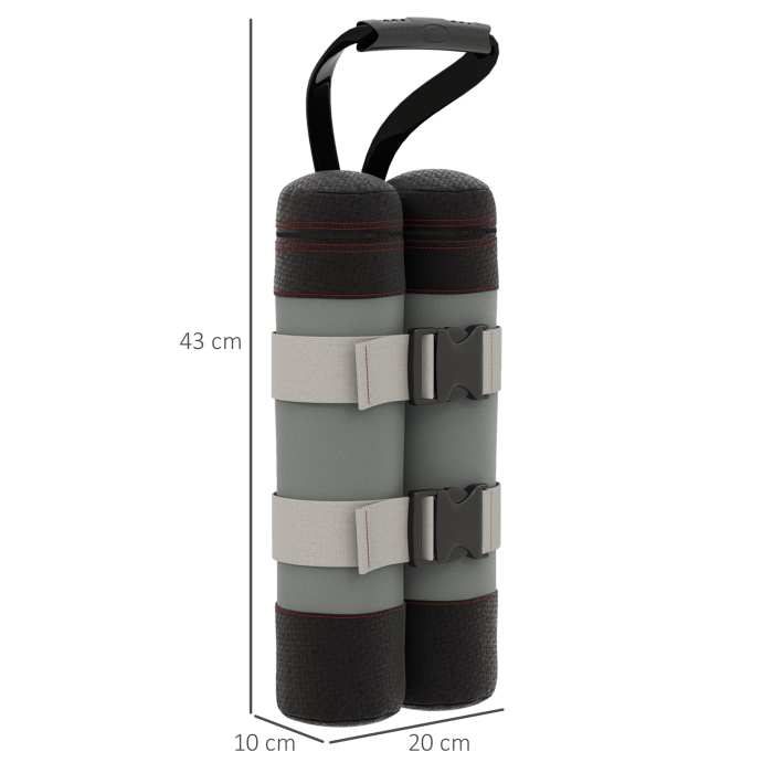  Set de saci pentru pavilioane, 4 bucati, 48 kg, fara nisip, cu curele de fixare, rezistent la intemperii, Negru [3]