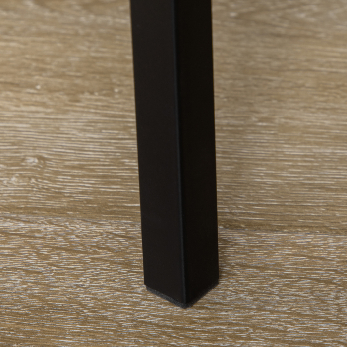  Set de sufragerie 5 piese cu 1 masa dreptunghiulara 100x63x76,5 cm si 4 scaune 45x40x82 cm, otel si MDF, maro negru [9]