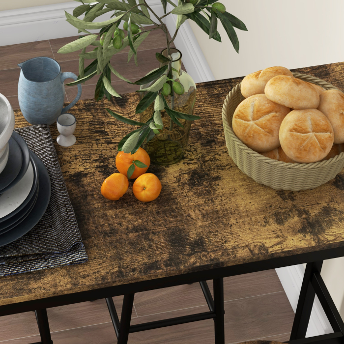  Set Dining 5 piese: Masa 60×30 cm + 4 Scaune cu Suport Picioare [9]