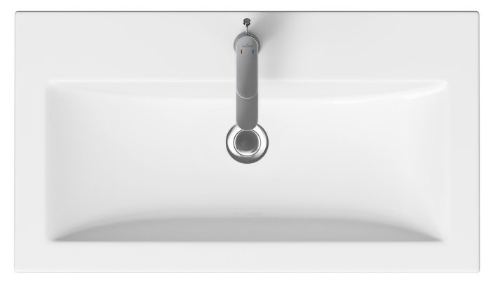 Set dulap baie negru mat, suspendat 2 sertare lavoar inclus, 80 cm, riflaje 3D, MDF, Tirso, Cersanit [2]