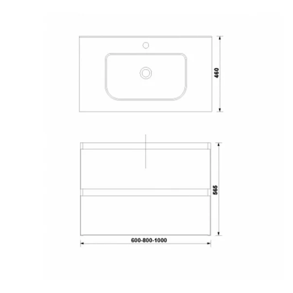 Set dulap baza suspendat Gala Daily antracit 2 sertare cu lavoar 80 cm [3]