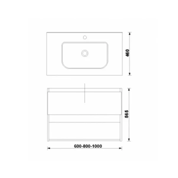 Set dulap baza suspendat Gala Daily gri 1 sertar cu lavoar 100 cm [3]