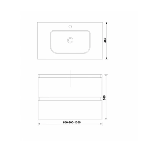 Set dulap baza suspendat Gala Daily gri 2 sertare cu lavoar 80 cm [3]