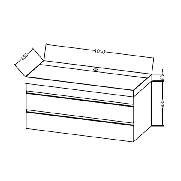 Set dulap baza suspendat KolpaSan Naomi alb cu lavoar 100 cm [4]