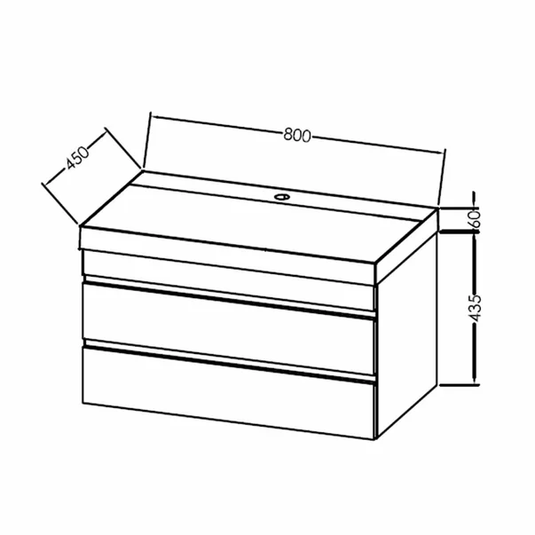 Set dulap baza suspendat KolpaSan Naomi alb cu lavoar 80 cm [3]