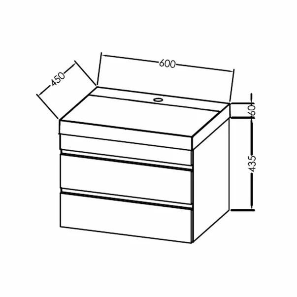 Set dulap baza suspendat KolpaSan Naomi gri antracit cu lavoar 60 cm [2]