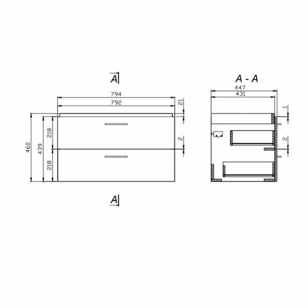 Set dulap suspendat si lavoar ceramic Cersanit Lara alb 80 cm [3]