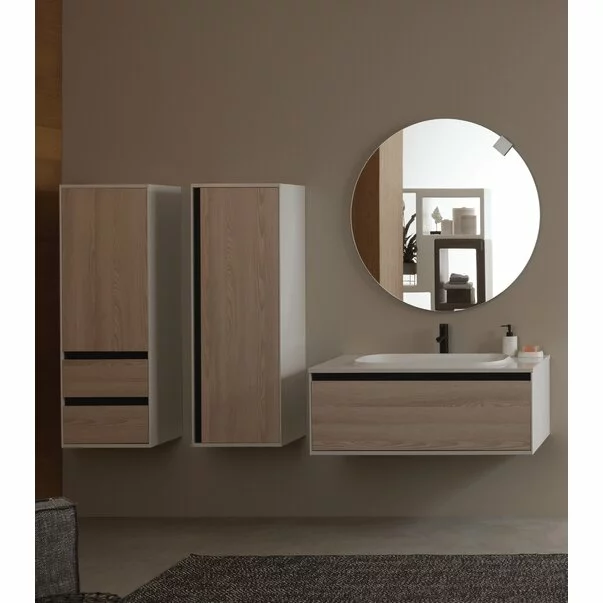 Set dulap suspendat si lavoar compozit KolpaSan Pandora mdf lemn 110 cm [2]