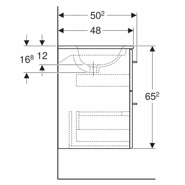 Set dulap suspendat si lavoar Geberit Selnova alb 2 sertare 80 cm [6]