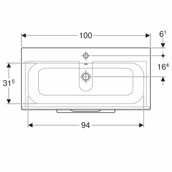 Set dulap suspendat si lavoar Geberit Selnova lava gri inchis 2 sertare 100 cm [3]