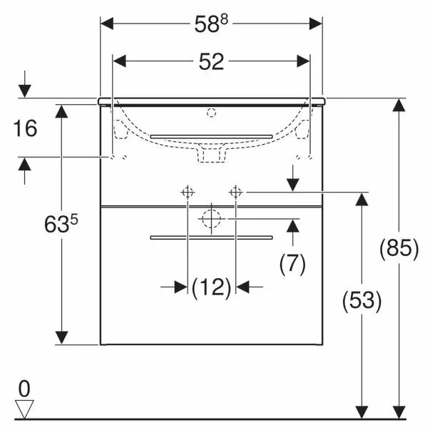 Set dulap suspendat si lavoar Geberit Selnova nuc 2 sertare 60 cm [3]