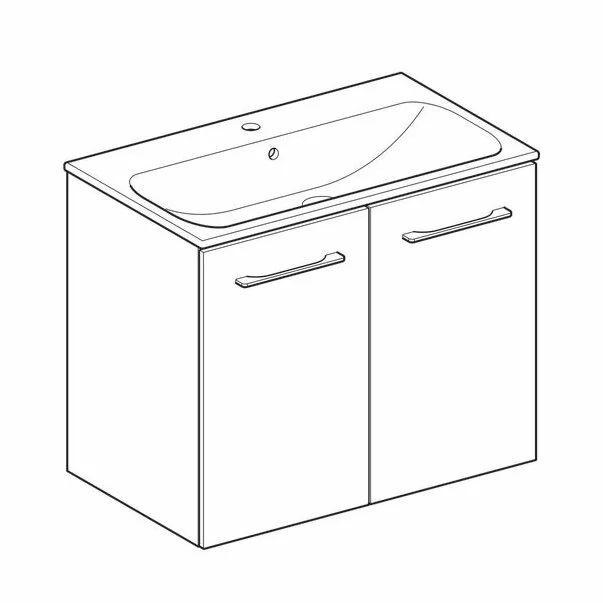 Set dulap suspendat si lavoar Geberit Selnova nuc deschis 2 usi 80 cm [2]