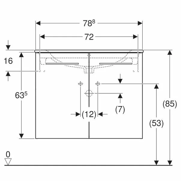 Set dulap suspendat si lavoar Geberit Selnova nuc deschis 2 usi 80 cm [5]