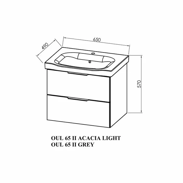 Set dulap suspendat si lavoar KolpaSan Lana II lemn 65 cm Pal [4]