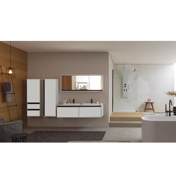 Set dulap suspendat si lavoar KolpaSan Pandora mdf alb 150 cm [3]