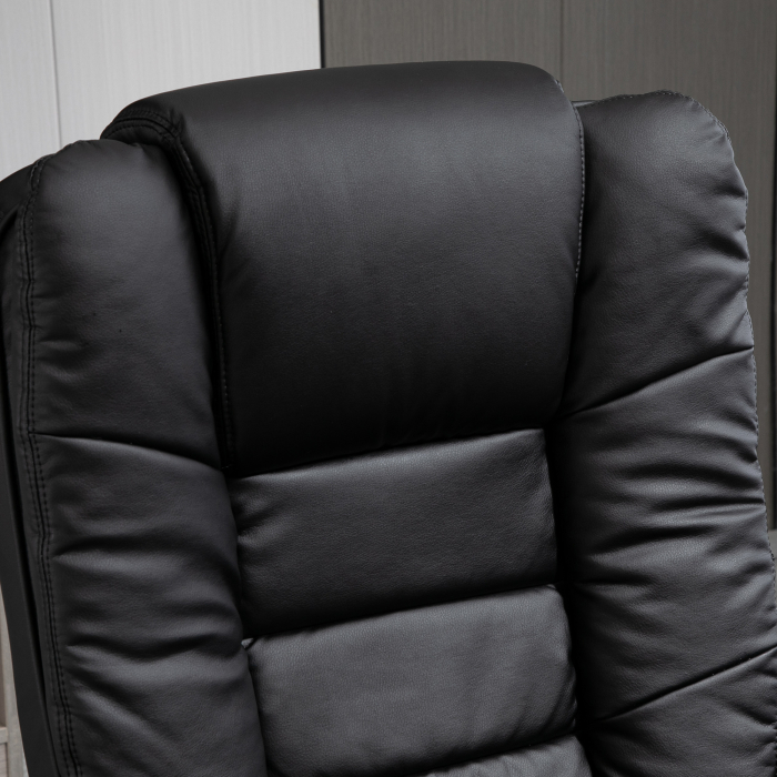  Set Fotoliu Relax si Taburet pentru Picioare, Pivotant la 360° si Inclinabil, Imitatie de piele PU [7]
