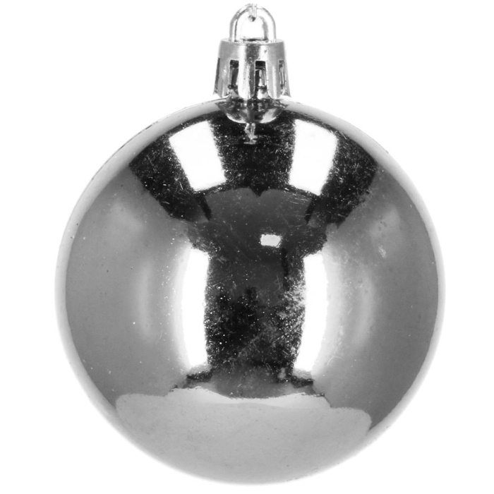Set globuri de Craciun, 20 bucati, 3 modele, 4cm, argintiu [5]