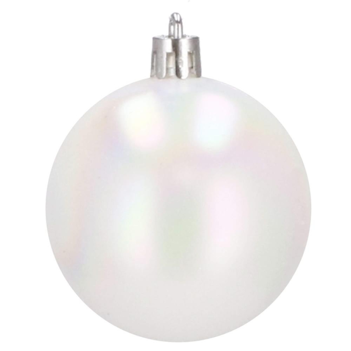 Set globuri de Craciun, 30 bucati, 3 modele, 4/5/6cm, alb [7]