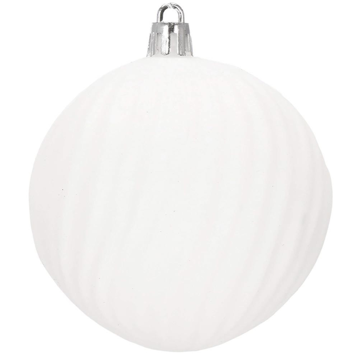 Set globuri de Craciun, 30 bucati, 8cm, 6 modele, alb [3]