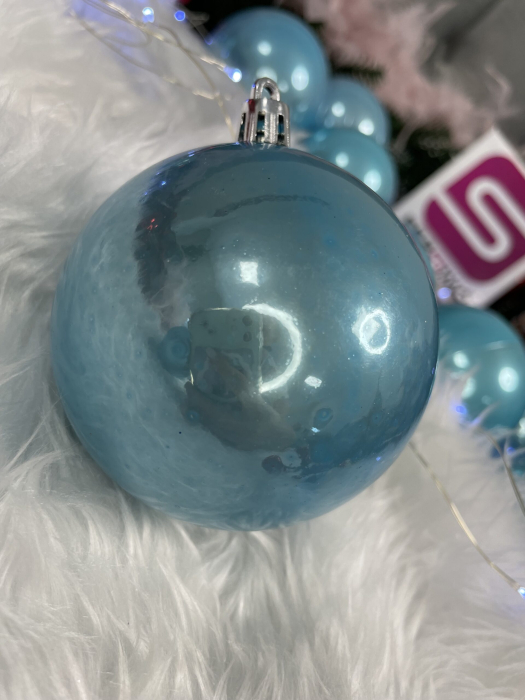 Set globuri de Craciun, 37 bucati, 3-8cm, albastru perla [15]