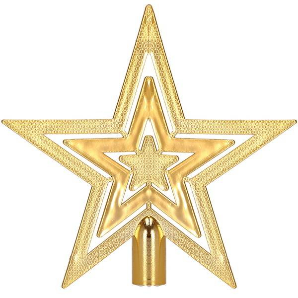 Set globuri si decoratiuni de Craciun, 100 piese, diverse dimensiuni cu stea, auriu [11]