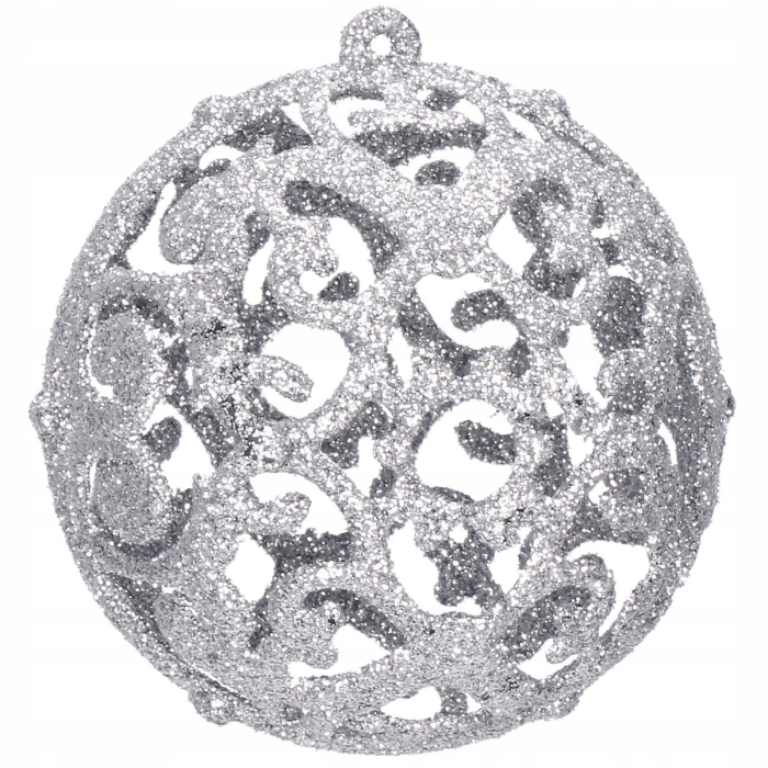 Set globuri si decoratiuni de Craciun, 102 piese, diverse dimensiuni, argintiu [5]