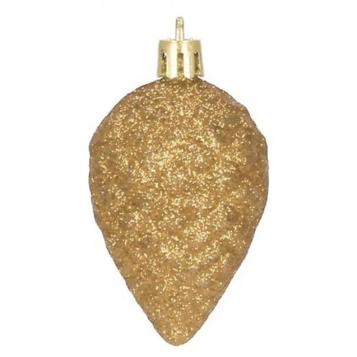 Set globuri si decoratiuni de Craciun, 51 piese, diverse dimensiuni, auriu [6]