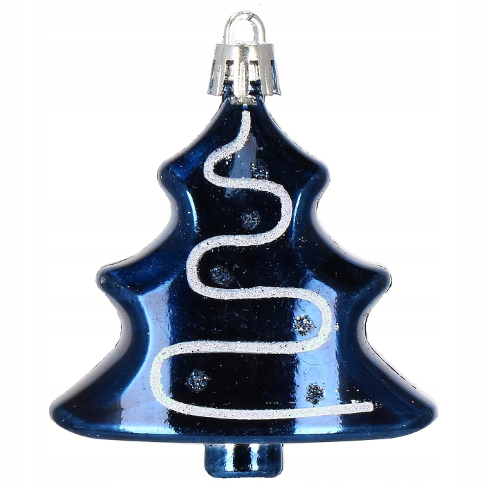 Set globuri si decoratiuni de Craciun, 77 piese, diverse dimensiuni, albastru inchis [12]