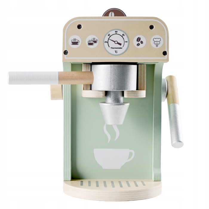 Set jucarie cafenea din lemn pentru copii, aparat cafea Espressor cu accesorii, 20x12x14 cm, multicolor [6]
