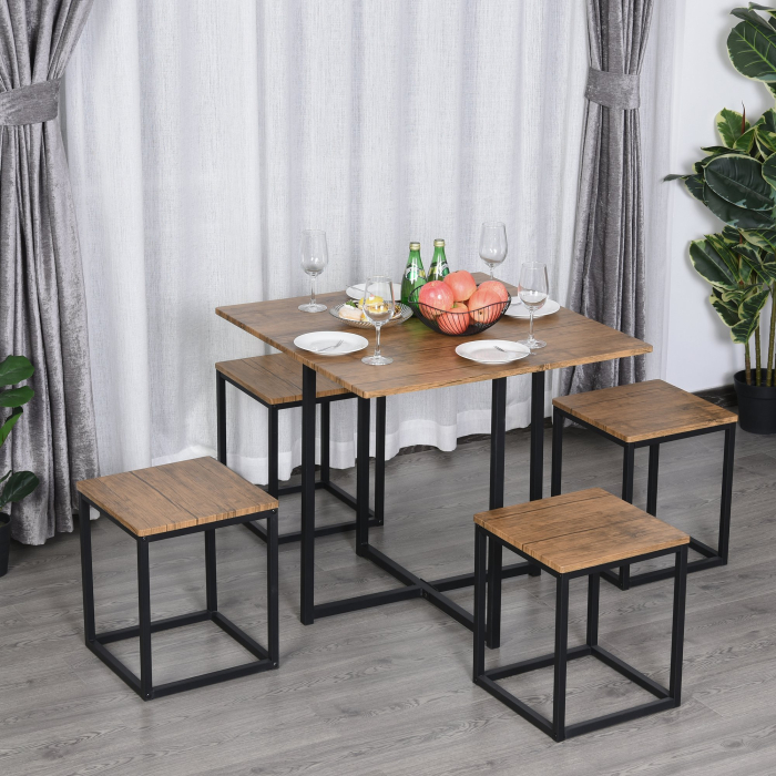  Set Masa Bar Industrial - 5 Piese (Masa + 4 Scaune) [2]