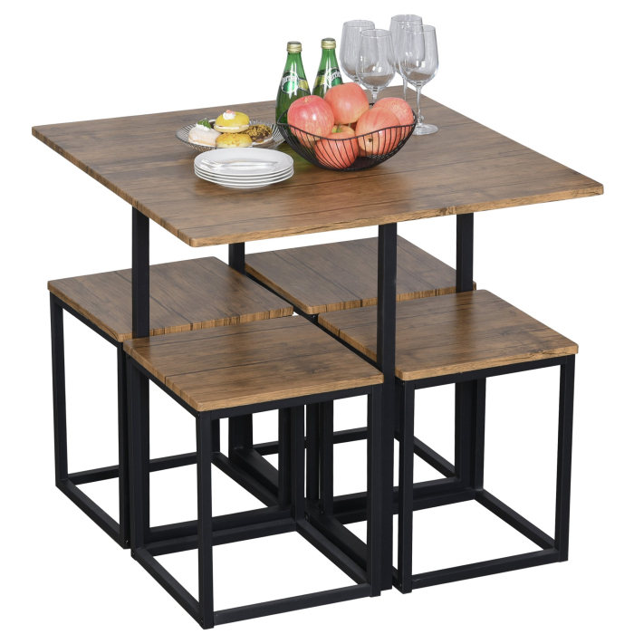  Set Masa Bar Industrial - 5 Piese (Masa + 4 Scaune) [8]