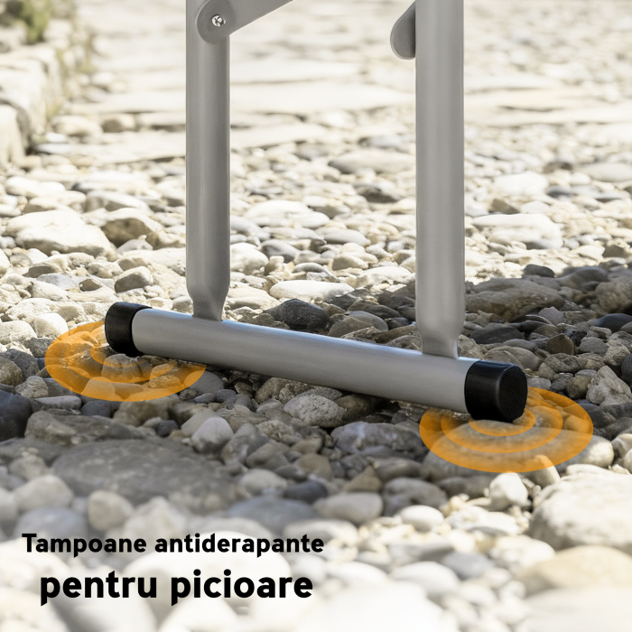  Set Masa de Camping Pliabila cu 2 Scaune, 180x74x74 cm, Alb [8]