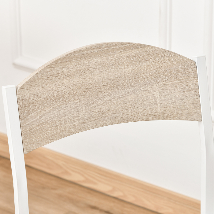  Set Masa de Pranz din 5 Piese cu 1 Masa Dreptunghiulara si 4 Scaune, 100x63x76,5 cm, Gri si Alb [9]