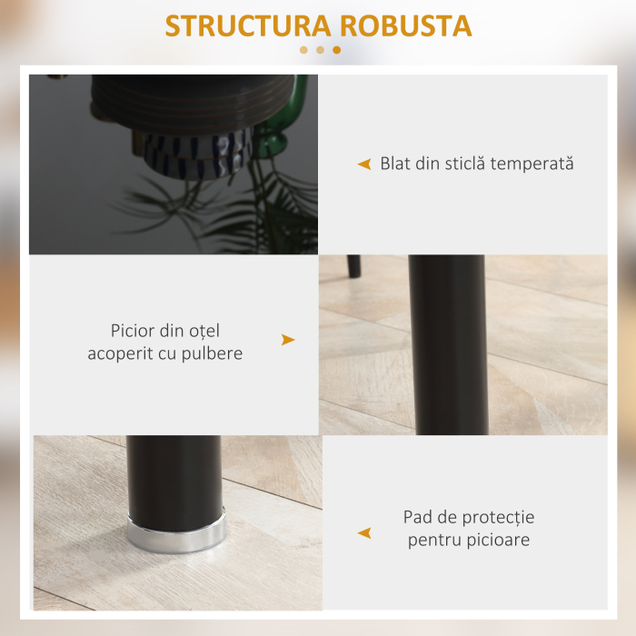  Set Masa de Sufragerie cu 4 Scaune, cu Sticla Securizata [7]