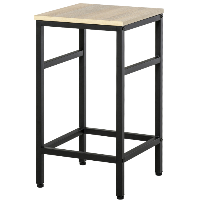  Set Masa inaltata + 4 Scaune Stil Industrial - Metal & Lemn, Ideal pentru Living/Bucatarie [9]