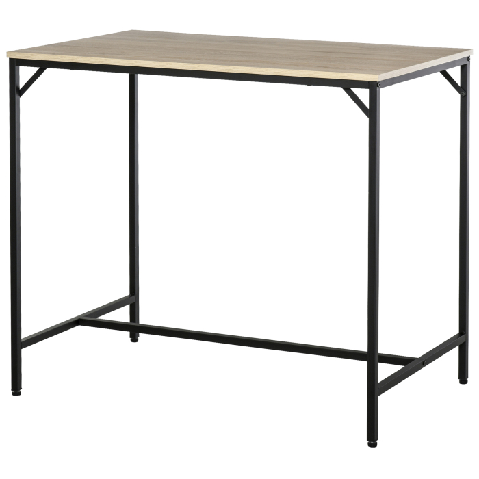  Set Masa inaltata + 4 Scaune Stil Industrial - Metal & Lemn, Ideal pentru Living/Bucatarie [8]