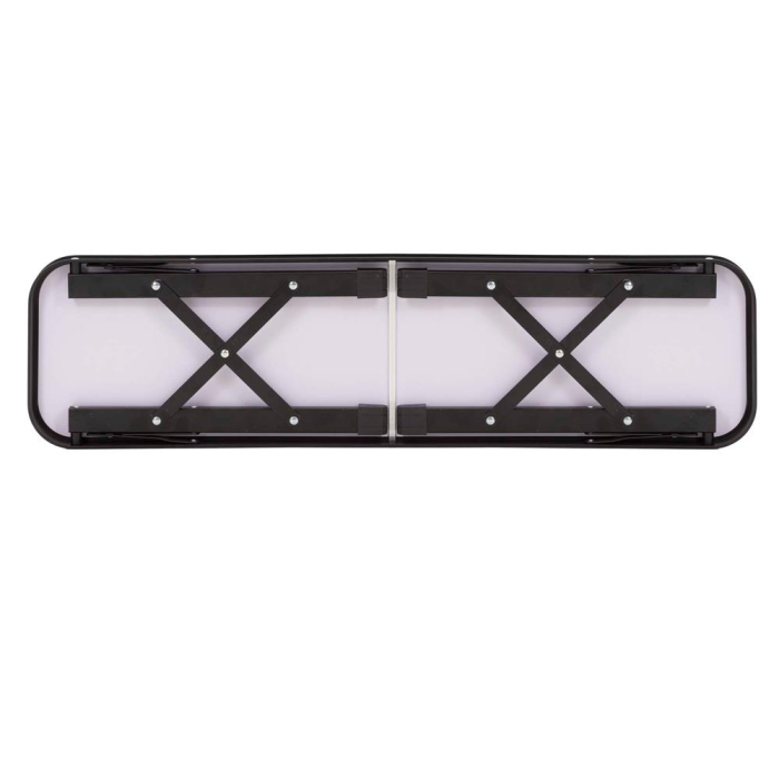 Set masa pliabila cu 2 banci pentru camping, reglabila pe inaltime, MDF si aluminiu, 90x60x70 cm, maro si negru [27]