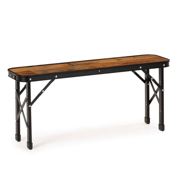 Set masa pliabila cu 2 banci pentru camping, reglabila pe inaltime, MDF si aluminiu, 90x60x70 cm, maro si negru [13]