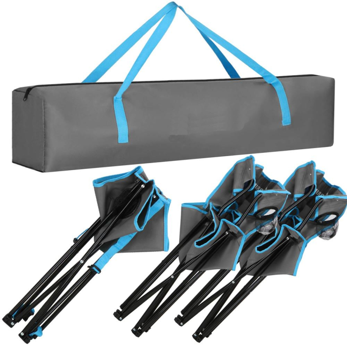 Set masa pliabila cu 2 scaune, structura metalica, husa transport, 47x47x45 cm, gri [17]