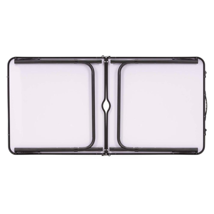 Set masa pliabila de camping cu 4 scaune, inaltime reglabila, aluminiu si MDF, 120x60x71 cm, maro si negru [32]