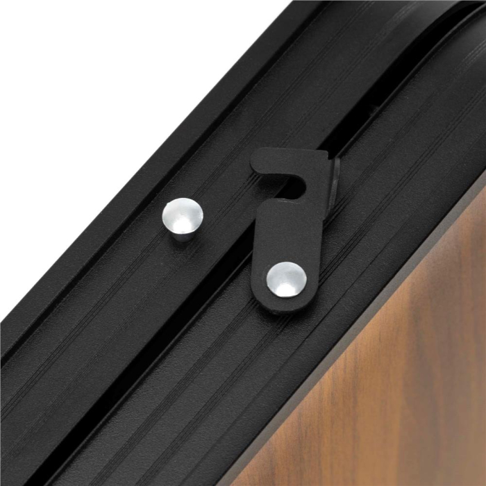 Set masa pliabila de camping cu 4 scaune, inaltime reglabila, aluminiu si MDF, 120x60x71 cm, maro si negru [18]