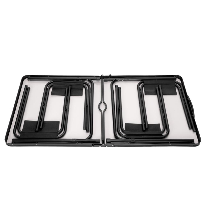 Set masa pliabila de camping cu 4 scaune, inaltime reglabila, aluminiu si MDF, 120x60x71 cm, negru [31]