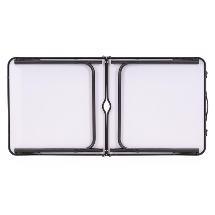 Set masa pliabila de camping cu 4 scaune, inaltime reglabila, aluminiu si MDF, 120x60x71 cm, negru [32]