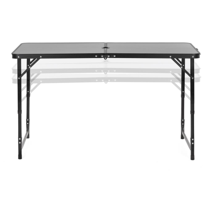 Set masa pliabila de camping cu 4 scaune, inaltime reglabila, aluminiu si MDF, 120x60x71 cm, negru [35]