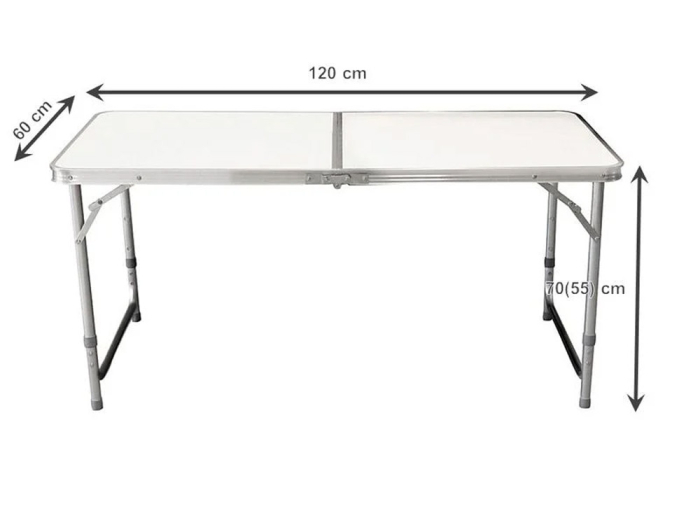 Set masa pliabila reglabila si 4 scaune, tip valiza, gri, 120x60cm [6]